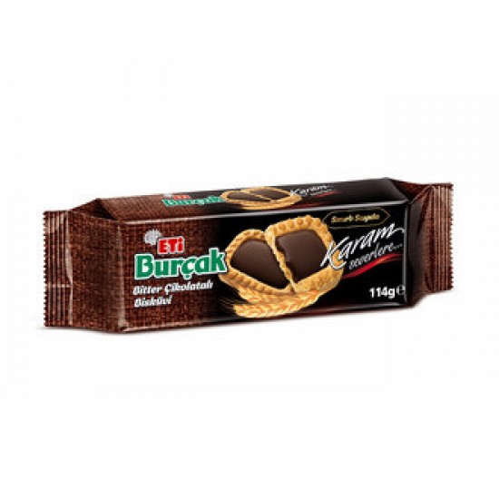 ETİ BURÇAK 114 GR BİTTER ÇİKOLATALI.
