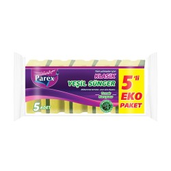 PAREX KLASİK SÜNGER YEŞİL DÜZ 5 Lİ