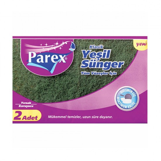 PAREX KLASİK SÜNGER YEŞİL DÜZ 2 Lİ