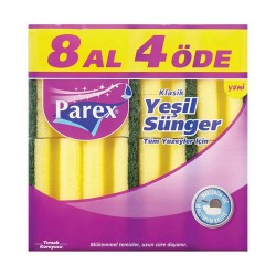 PAREX KLASİK YEŞİL SÜNGER OLUKLU 8 Lİ