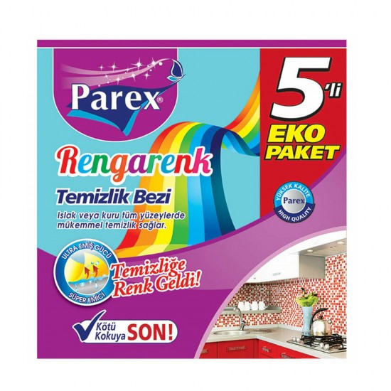PAREX RENGARENK TEMİZLİK BEZİ 5 Lİ