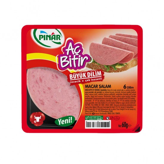 PINAR EG AÇ BİTİR SALAM 60 GR B.DİLİM PINAR EG AÇ BİTİR SALAM 60 GR B.DİLİM