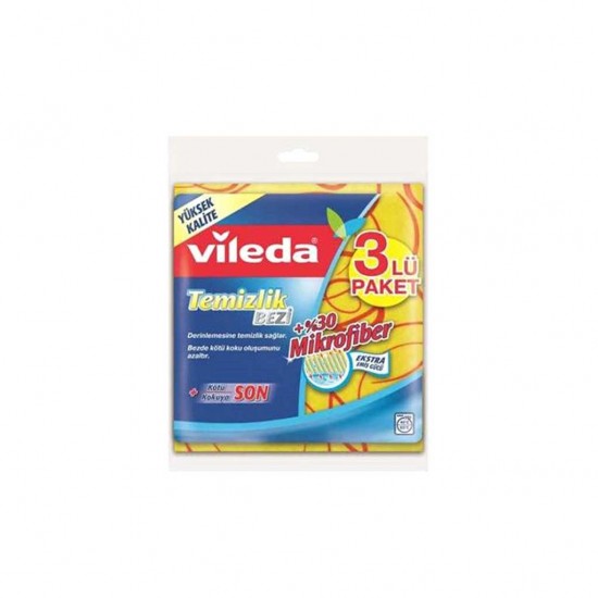 VİLEDA TEMİZLİK BEZİ 3 LÜ % 30 MİCROFİBER
